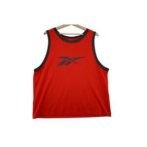 Reebok Red Black Logo Athletic Tank Top Men’s Medium Sleeveless Activewear